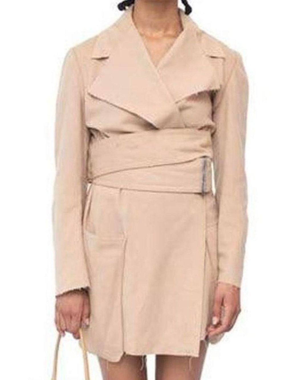 Jean Colonna Women's Wrap Front Trench Coat in Beige